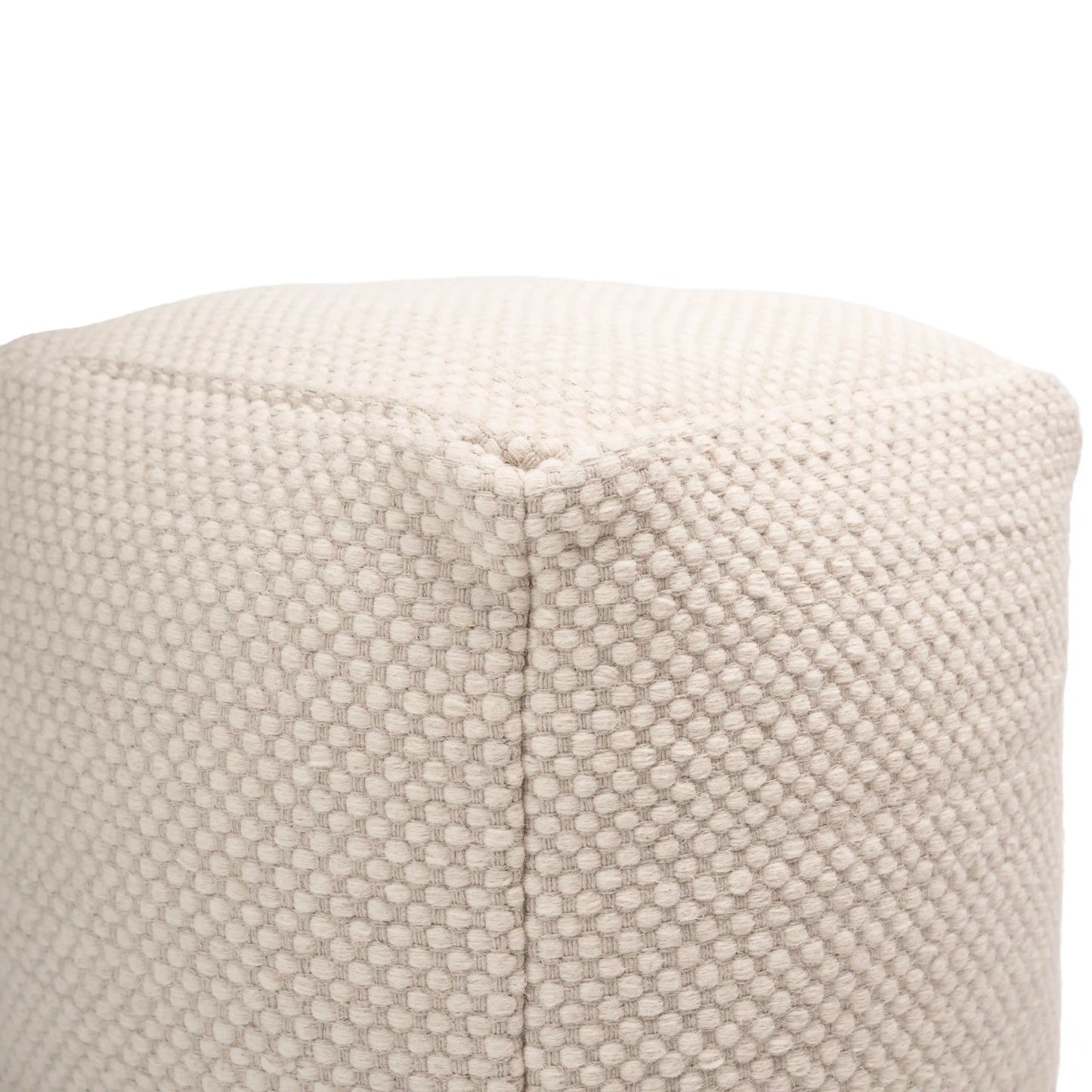 Atcham Clay/Natural Wool and Cotton Ottoman Stool - Laura James