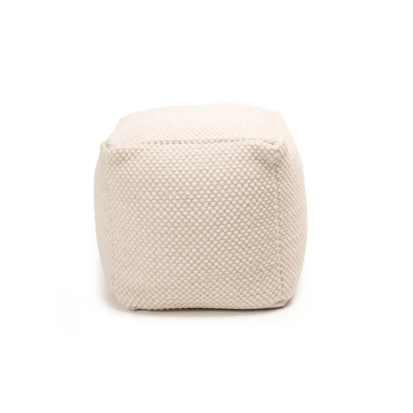 Atcham Clay/Natural Wool and Cotton Ottoman Stool - Laura James