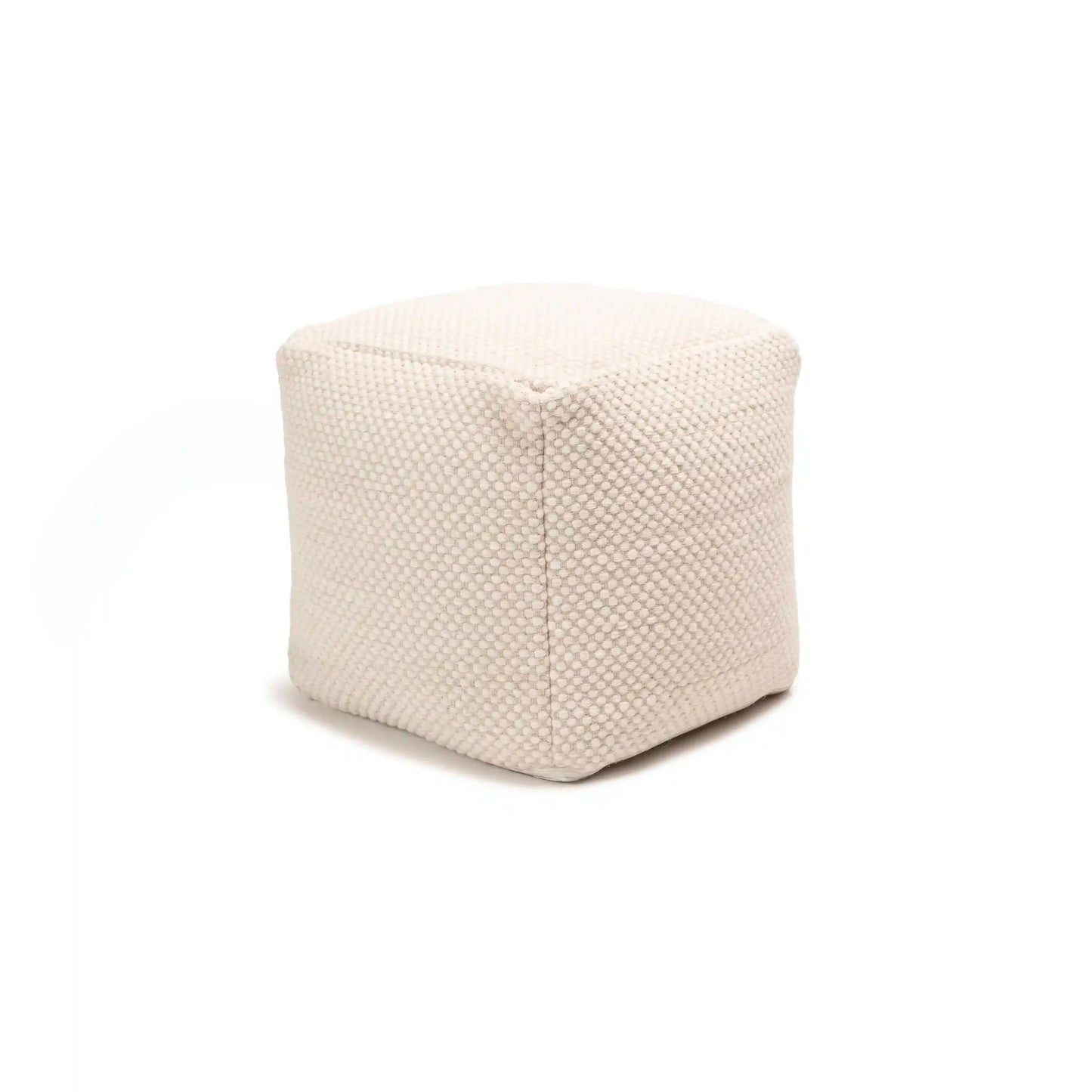 Atcham Clay/Natural Wool and Cotton Ottoman Stool - Laura James