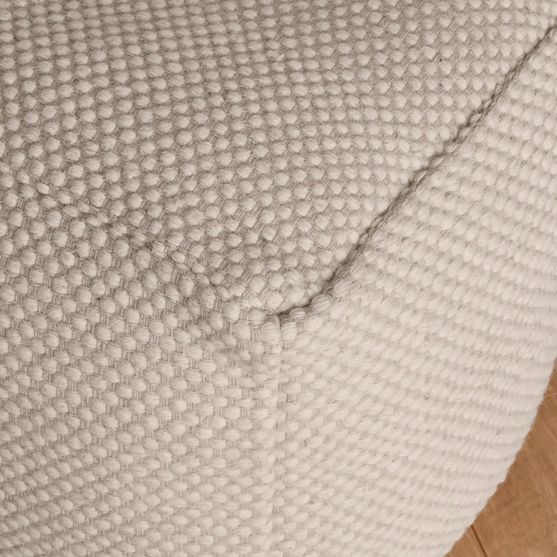 Atcham Clay/Natural Wool and Cotton Ottoman Stool - Laura James