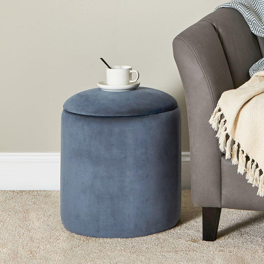 Abigail Drum Stool - Horizon Blue - Laura James